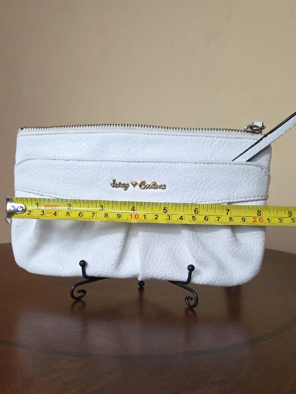 JUICY COUTURE White And Gray Wristlet Clutch Wallet Bag